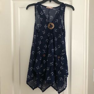 NWOT Blue Anchor Swim Coverup